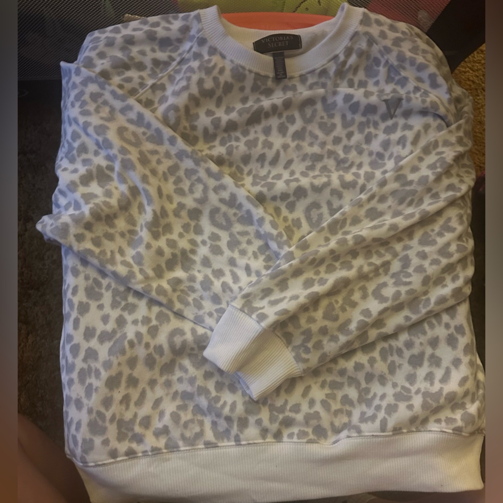 Victoria's Secret Gray Leopard Print Sweatshirt
